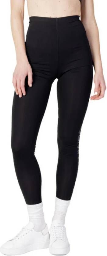 Calvin Klein Zwarte polyester leggings met contrasterende details Black Dames
