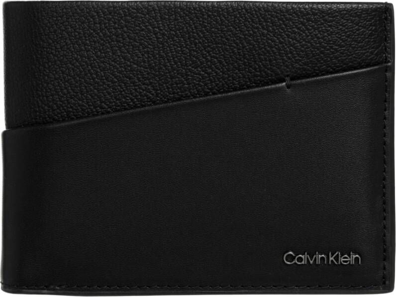 Calvin Klein Heren Portemonnee Zwart Rfid Blokkering Contrast Details Black Heren