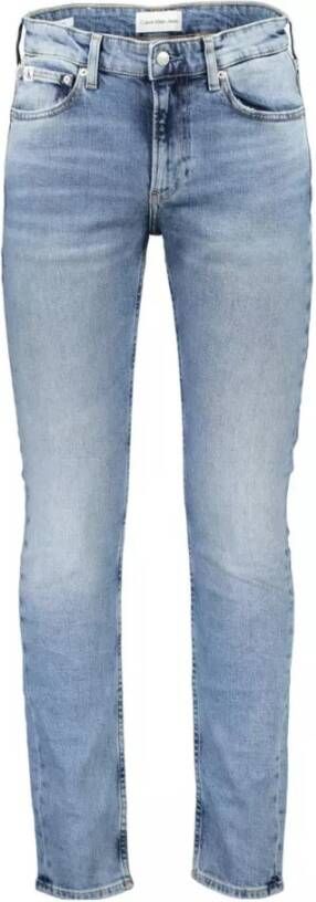 Calvin Klein Lichtblauwe Gewassen Katoenen Jeans Blauw Heren