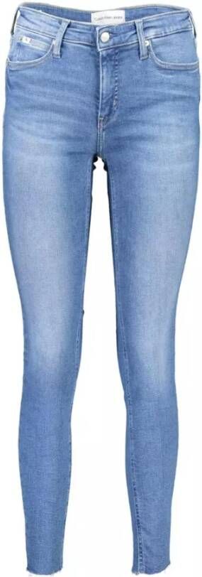 Calvin Klein Lichtblauwe Skinny Fit Jeans met Logo Detail Blauw Dames