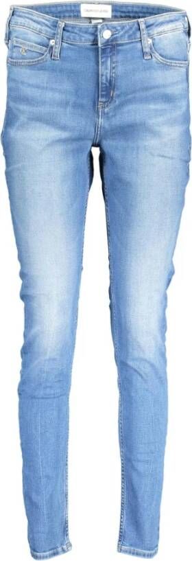 Calvin Klein Blauwe Denim Jeans met Gewassen Effect Blue Dames