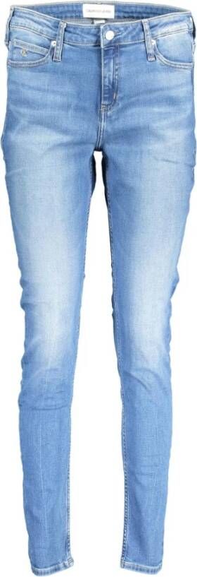 Calvin Klein Light Blue Cotton Jeans Pant Blauw Dames