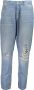 Calvin Klein Dames Gewassen 5-Pocket Jeans met Versleten Effect Blauw Dames - Thumbnail 2