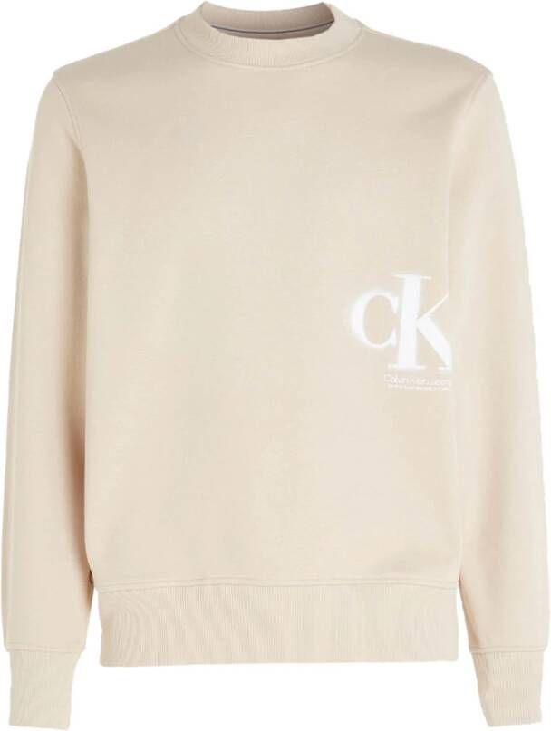 Calvin Klein Logo Sweater Beige J30J322885 ACI Beige Heren