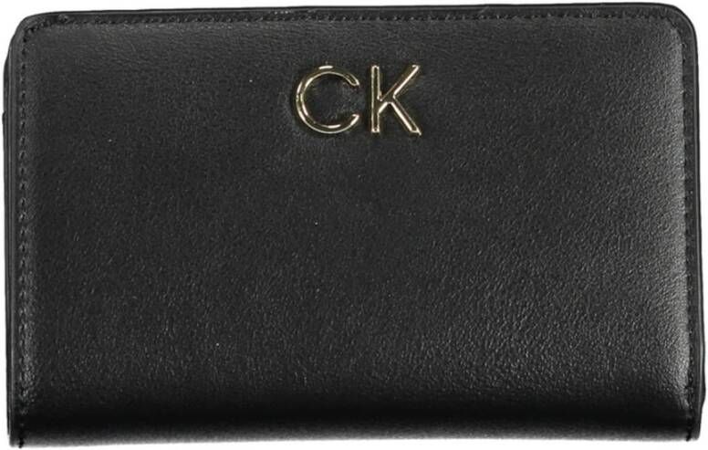 Calvin Klein Luxe Designer Portemonnee met Dubbel Compartiment en RFID-slot Zwart Dames