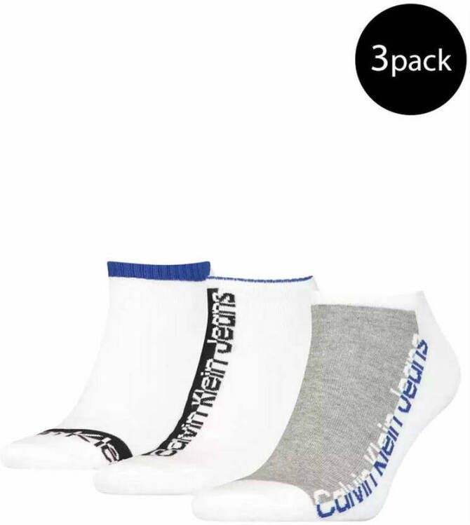 Calvin Klein Jeans Sneakersokken met labelprint in een set van 3 paar