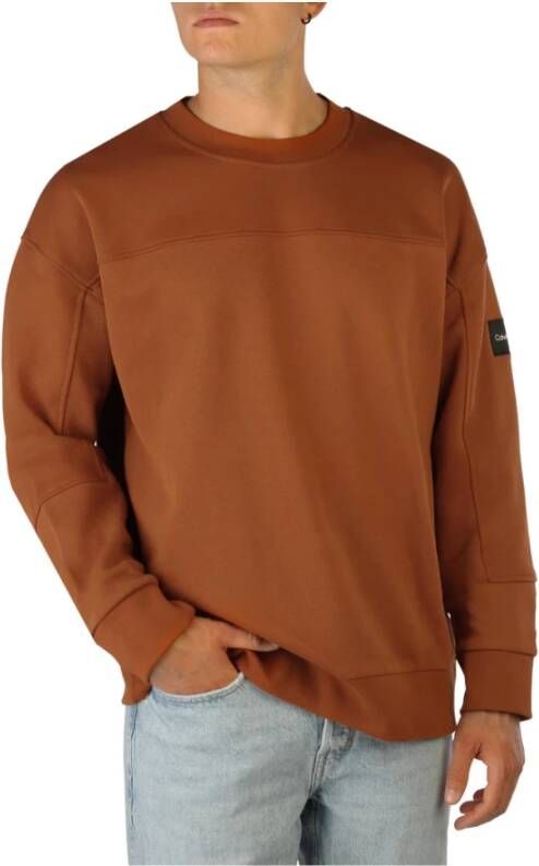 Calvin Klein Heren Sweatshirt met Logo Detail voor Herfst Winter Brown Heren