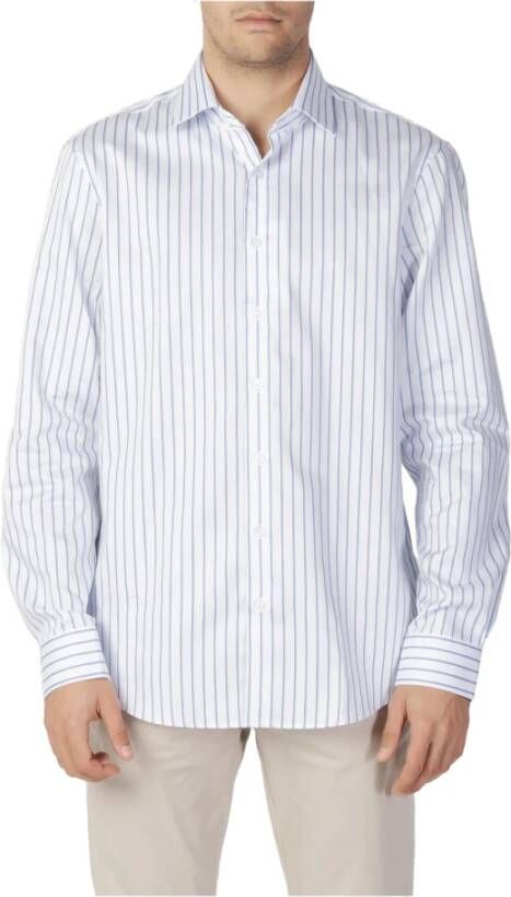 Calvin Klein Lichtblauw Gestreept Herenshirt Blauw Heren