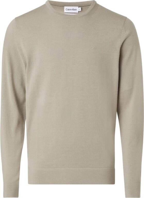 Calvin Klein Merino Crew Neck Sweater Fresh Clay Beige Heren