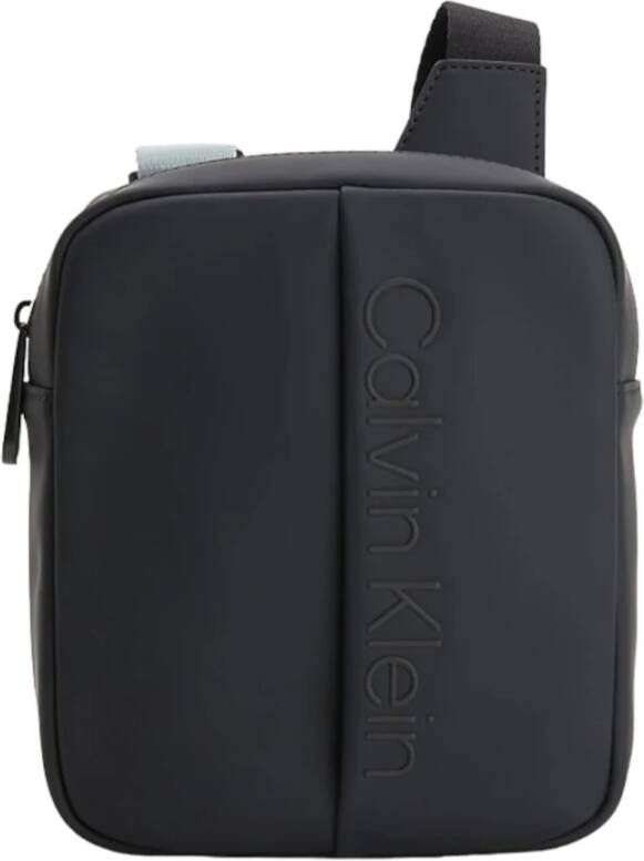 Calvin Klein Duurzame Polyester Messenger Tas voor Moderne Man Black Heren