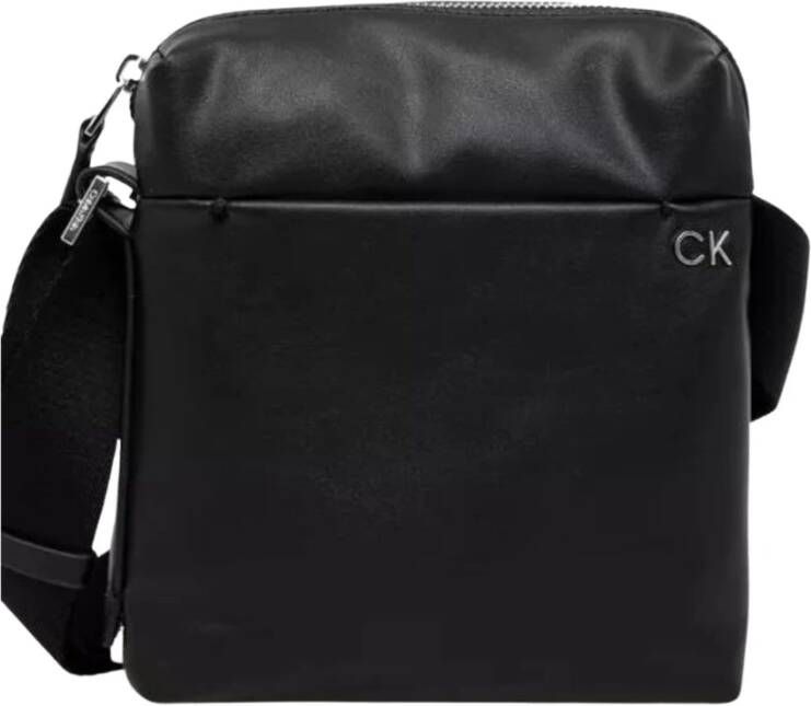 Calvin Klein Black Polyester Shoulder Bag Zwart Heren