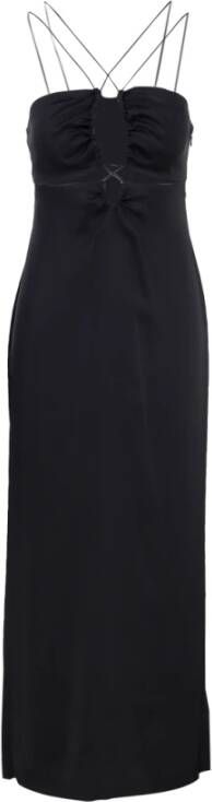 Calvin Klein Zwarte Slip Jurk met Uitgesneden Details Black Dames