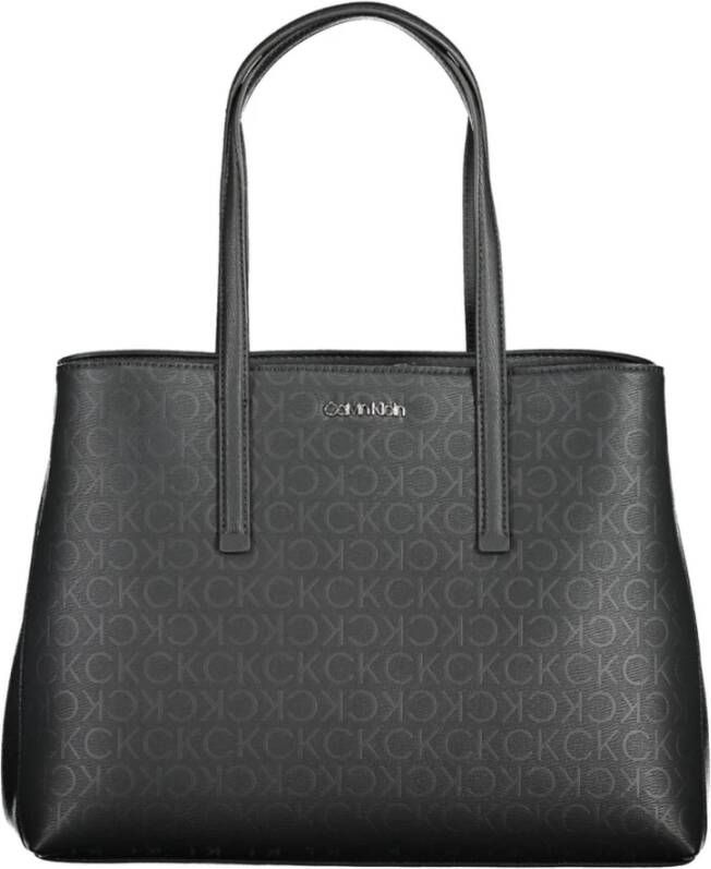 Calvin Klein Milieuvriendelijke Schoudertas met Meerdere Compartimenten Zwart Dames