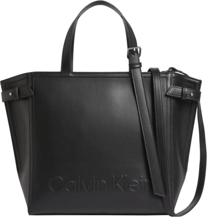 Calvin Klein minimal hardware tote Zwart Dames