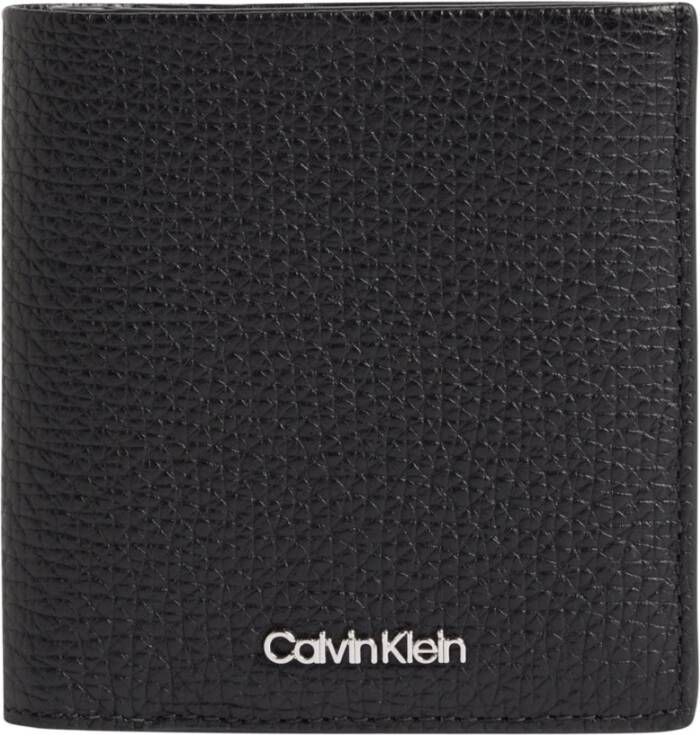 Calvin Klein Minimalistische Trifold Portemonnee met Muntvakje Zwart Heren