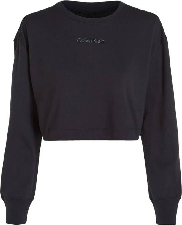 Calvin Klein Moderne Korte Sweatshirt in Zwart Dames