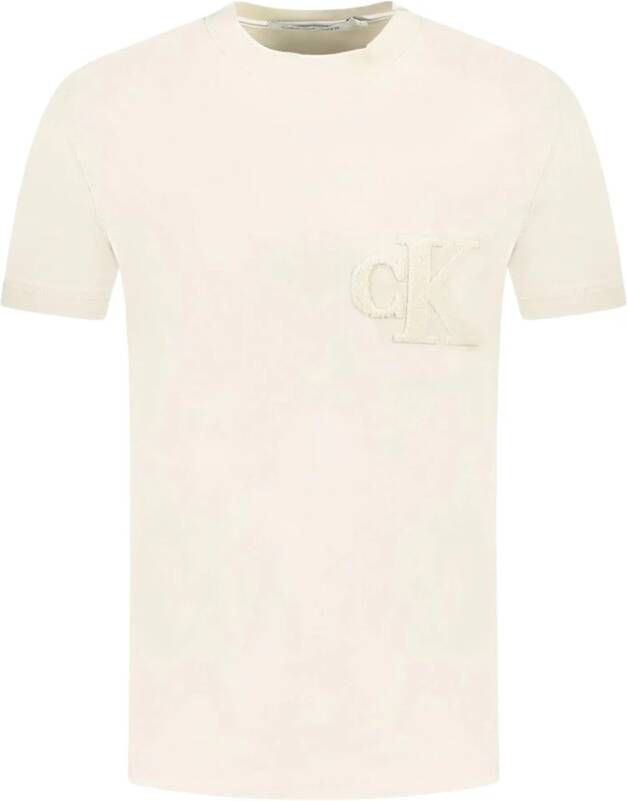 Calvin Klein Monogram T-shirt Beige J30J323492 ACF Beige Dames