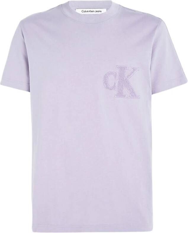 Calvin Klein Monogram T-shirt Paars J30J323492 PC1 Purple Heren