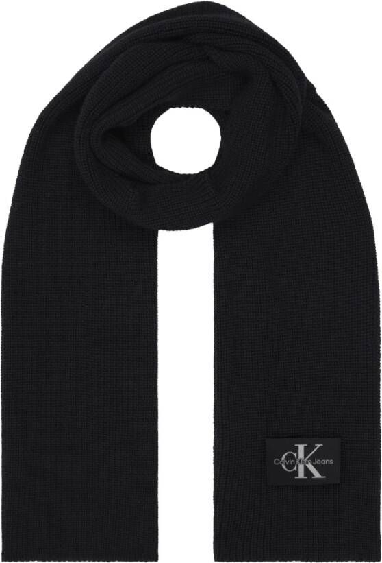 Calvin Klein Jeans Zwarte Sjaal voor voor Herfst Winter Black