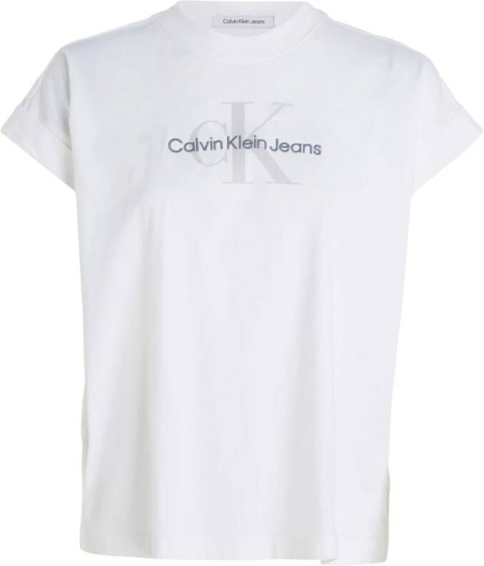 Calvin Klein Monologo T-shirt Wit J20J220717 YAF Wit Dames