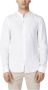 Calvin Klein Witte Linnen Mandarin Kraag Slim Fit Overhemd White Heren - Thumbnail 1