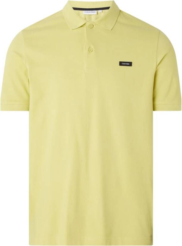 Calvin Klein Gele Zand Polo Shirt Comfortabel en Stijlvol Yellow Heren