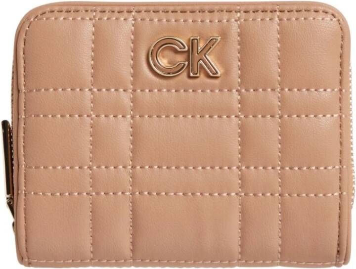Calvin Klein Metallic Sluitende Portemonnee met Creditcardhouder Brown Dames
