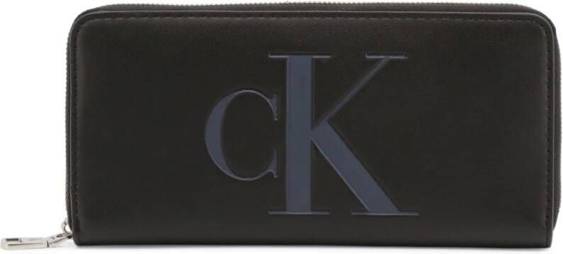 Calvin Klein Jeans Portemonnee met labeldetail model 'SCULPTED ZIP AROUND MONO'