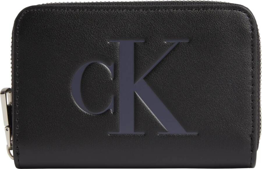 Calvin Klein Jeans Portemonnee met labeldetail model 'SCULPTED MED ZIP AROUND'