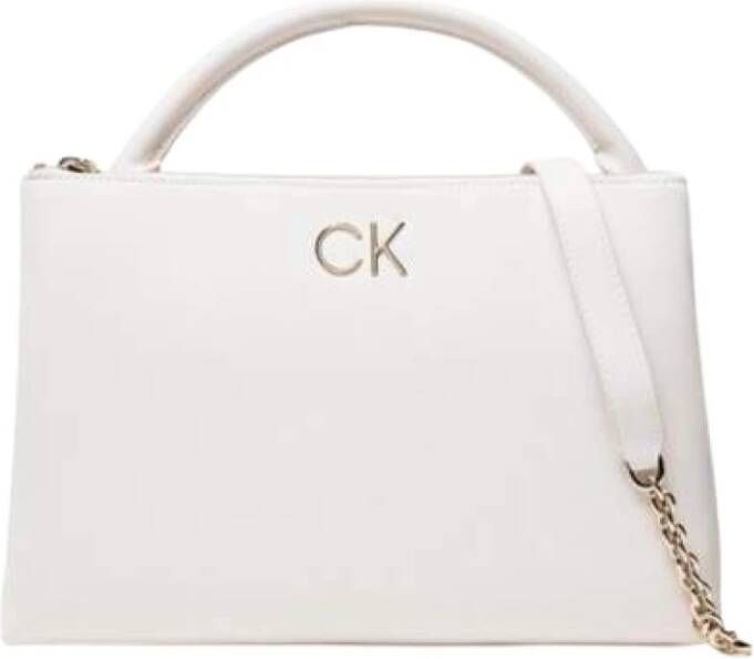 Calvin Klein Re-Lock TOP H Tote BAG Wit Dames