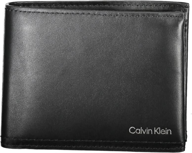 Calvin Klein Rfid Blokkerende Logo Portemonnee met Dubbele Kaartsleuven Zwart Heren