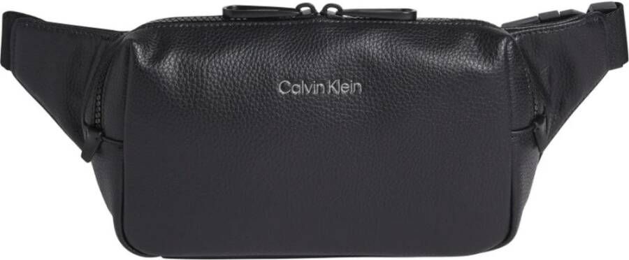 Calvin Klein Zwarte tas van gerecycled kunstleer met verstelbare riem Black Heren