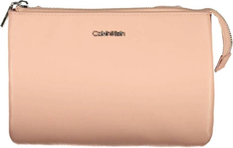 Calvin Klein Roze Polyester Handtas met Verstelbare Schouderband Roze Dames