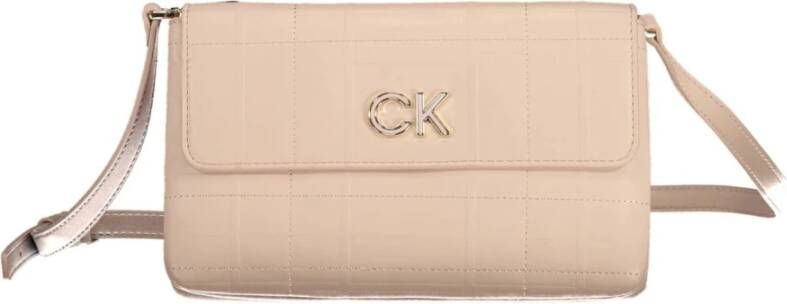 Calvin Klein Roze Polyester Handtas met Verstelbare Schouderband Roze Dames