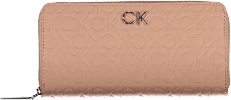 Calvin Klein Roze Polyester Portemonnee met Rfid Blokkering Roze Dames