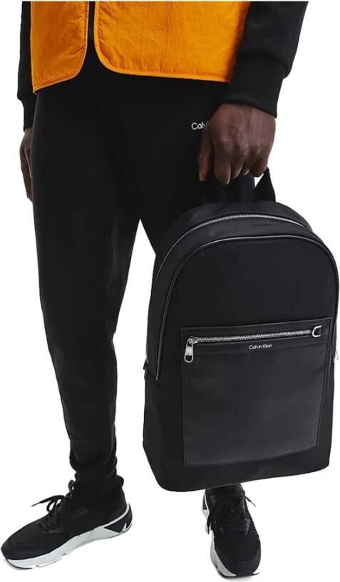 Calvin Klein Zwarte polyester rugzak met laptopvak Zwart Heren