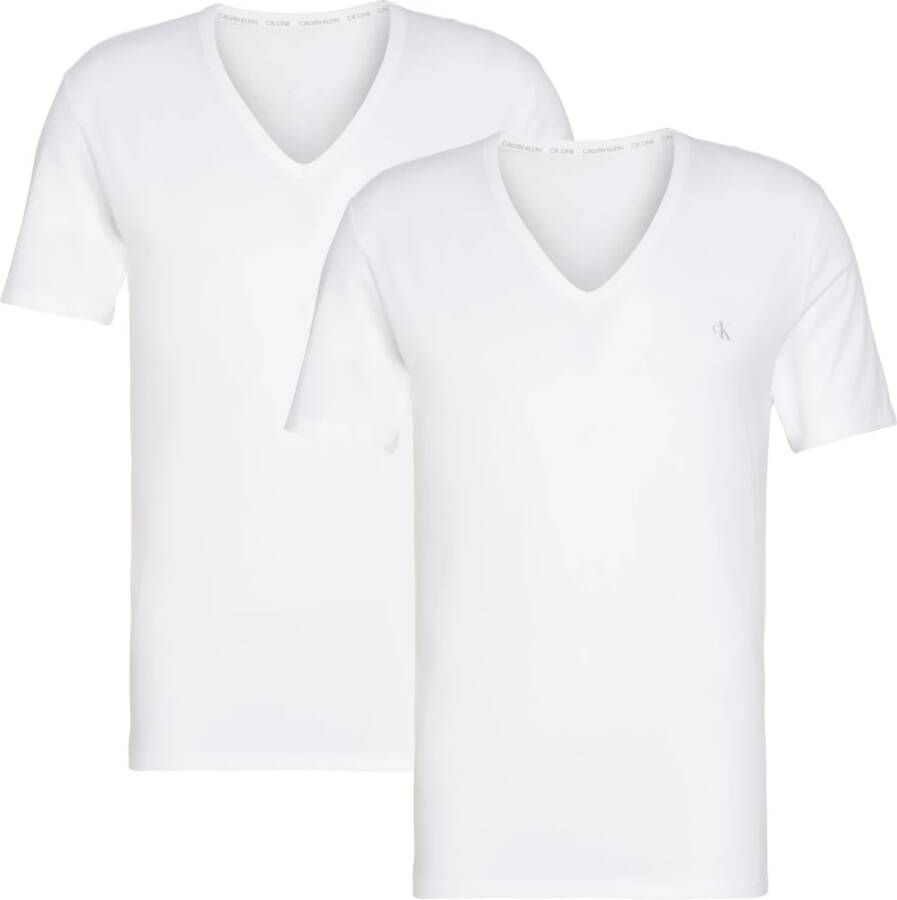 Calvin Klein Heren V-Hals T-Shirt 2-Pack White Heren