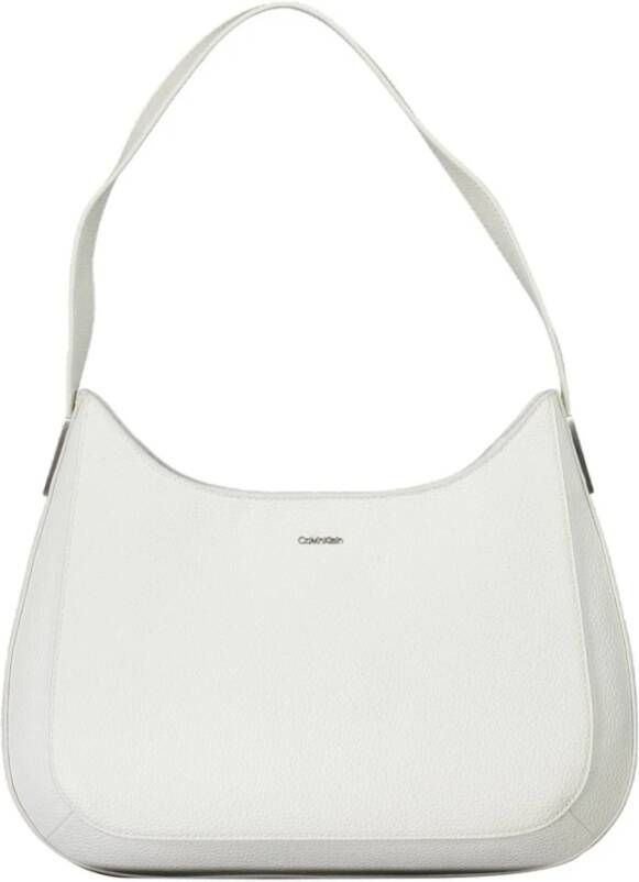 Calvin Klein Schoudertas van gerecycled polyester met contrasterende details Wit Dames