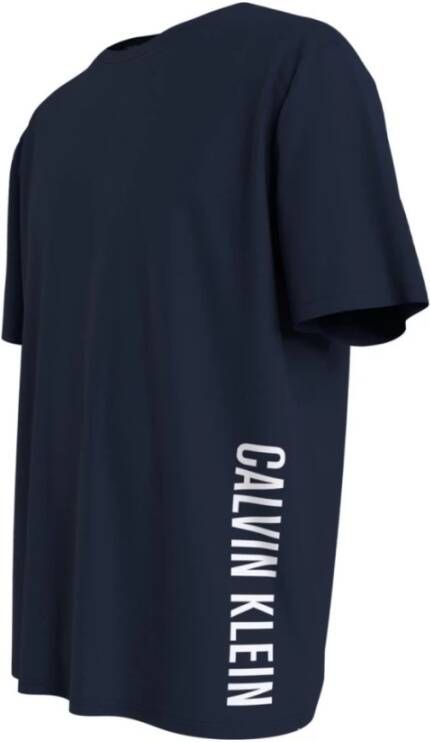 Calvin Klein Shirt met verticaal schrijven aan de zijkant Blauw Heren