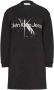 Calvin Klein Sweatjurk GLOSSY MONOGRAM CREW NECK DRESS met grote jeans logoprint - Thumbnail 1