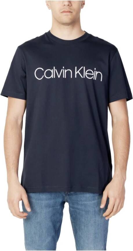 Calvin Klein Short Sleeve Shirts Blauw Heren