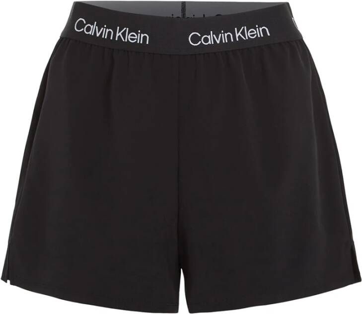 Calvin Klein Geweven Shorts voor Dames Herfst Winter Collectie Zwart Dames