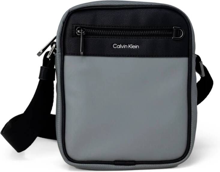 Calvin Klein Grijze Polyester Schoudertas Urban Stijl Gray Heren
