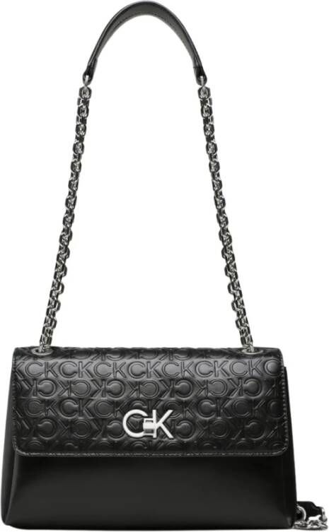 Calvin Klein Crossbody bags Re Lock Ew Conv Crossbody Emb Mn in zwart