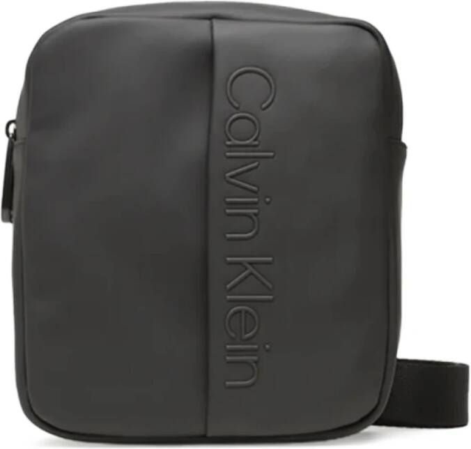 Calvin Klein Duurzame Polyester Messenger Tas voor Moderne Man Black Heren