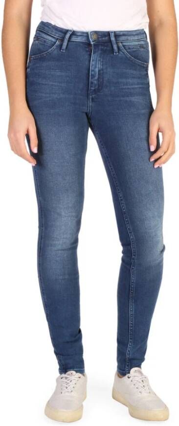 Calvin Klein Dames Skinny Jeans met knoop- en ritssluiting Blue Dames