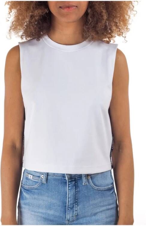 Calvin Klein Sleeveless Tops White Dames