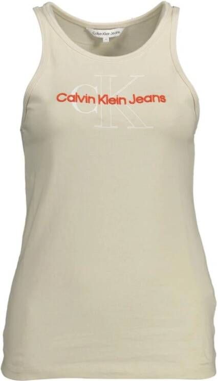Calvin Klein Sleeveless Training Tops Beige Dames