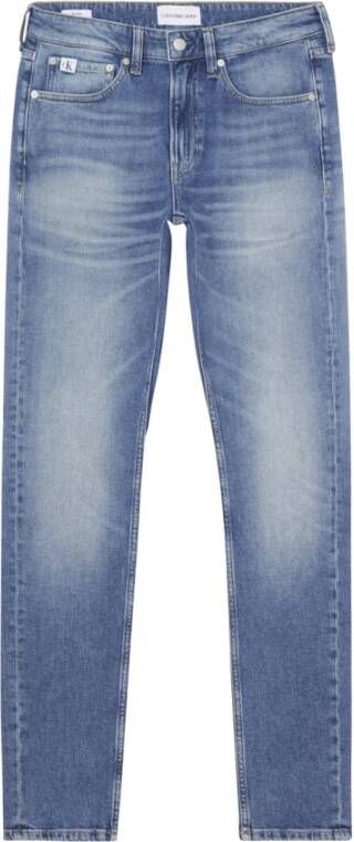 Calvin Klein Washed-out Slim Fit Jeans met Logo Detail Blauw Heren