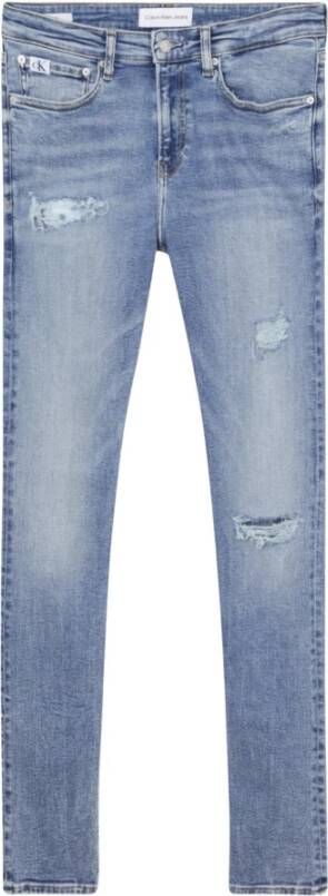 Calvin Klein Blauwe Slim Fit Elastische Denim Jeans Blue Heren